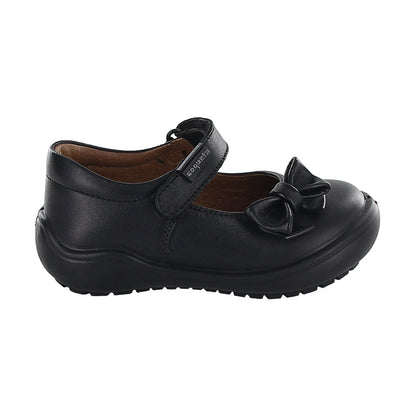 Zapato Escolar Coqueta para niña en piel negro Castor con moño decorativo