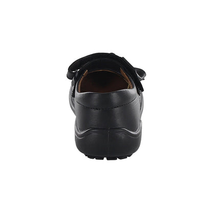 Zapato Escolar Coqueta para niña en piel negro Castor con moño decorativo