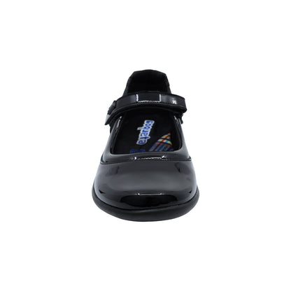 Zapato Coqueta para niña en charol negro Cindy con tira de contacto