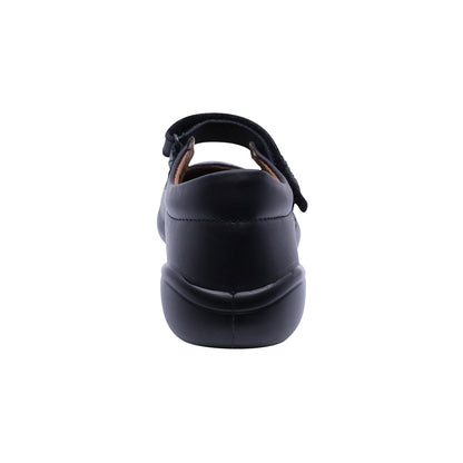 Zapato escolar Coqueta de piel color negro Selene con tira de contacto