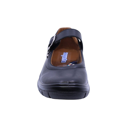 Zapato escolar Coqueta de piel color negro Monkey con hebilla