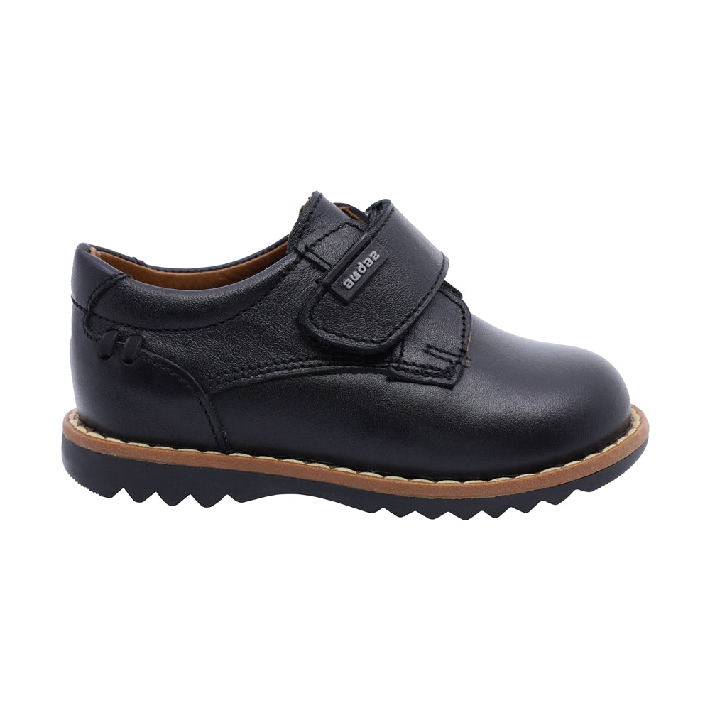 Zapato Audaz para niño en piel negro Rondy con tira de contacto