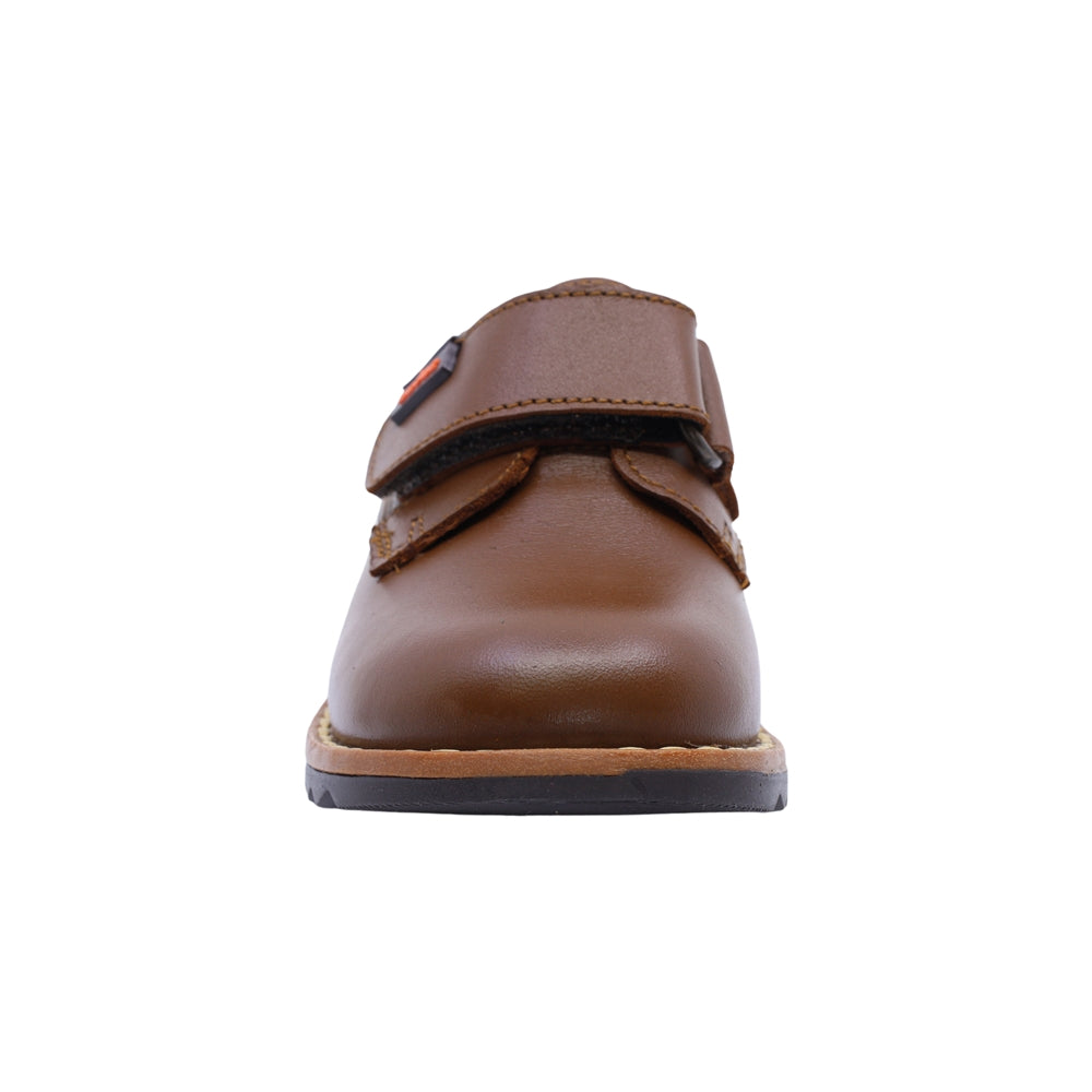Zapato Audaz para niño en piel miel Rondy con tira de contacto