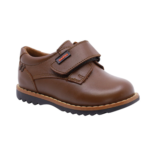 Zapato Audaz para niño en piel miel Rondy con tira de contacto