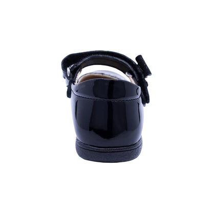 Zapato Coqueta para niña charol negro Naty con moño decorativo