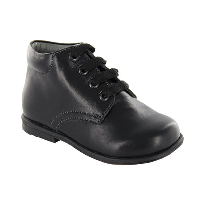Bota Audaz para niño en piel negro Tommy con agujetas