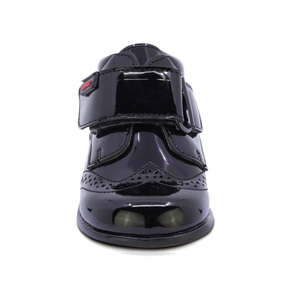 BOTITA AUDAZ PARA NIÑO EN CHAROL COLOR NEGRO TOMY CON TIRA DE CONTACTO