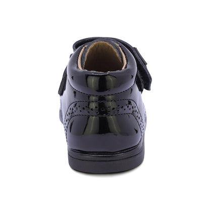 BOTITA AUDAZ PARA NIÑO EN CHAROL COLOR NEGRO TOMY CON TIRA DE CONTACTO