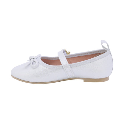 BALERINA COQUETA PARA NIÑA COLOR PERLA DE SINTÉTICO CLEOTILDE CON HEBILLA