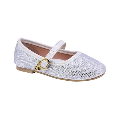 BALERINA COQUETA PARA NIÑA COLOR BLANCO DE SINTÉTICO CLEOTILDE CON HEBILLA