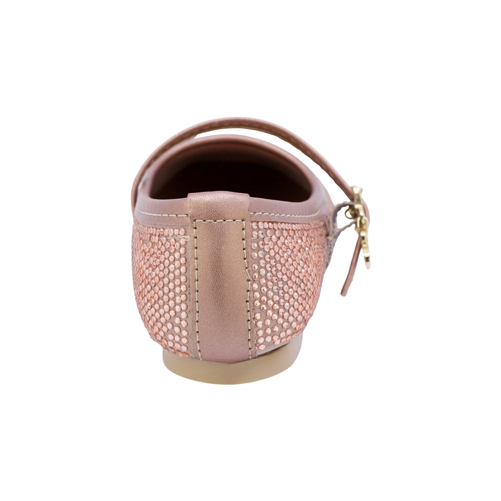 BALERINA COQUETA PARA NIÑA COLOR ORO ROSADO DE SINTÉTICO CLEOTILDE CON HEBILLA