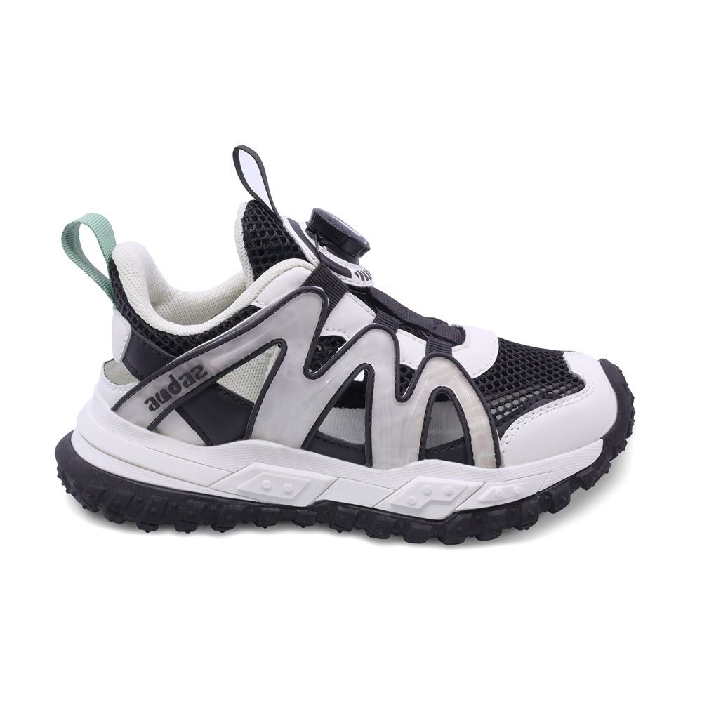 Tenis Audaz para niño en textil negro Krusty  con Twist and Pop.