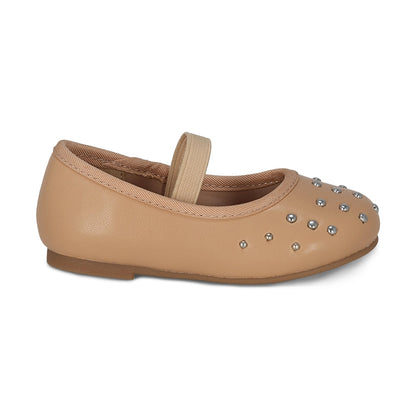 Balerina Coqueta para niña en sintético beige Lassie con detalles metálicos