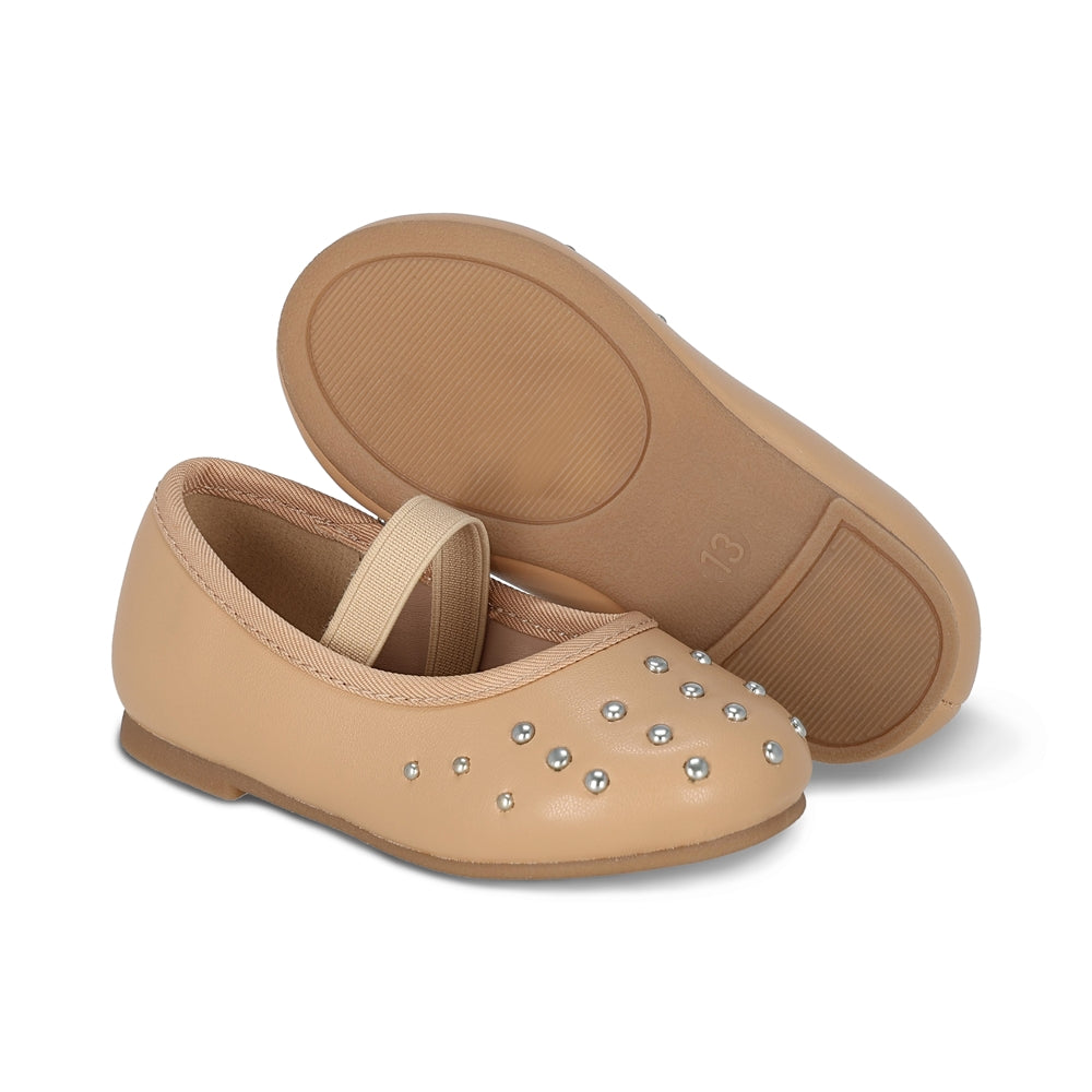 Balerina Coqueta para niña en sintético beige Lassie con detalles metálicos