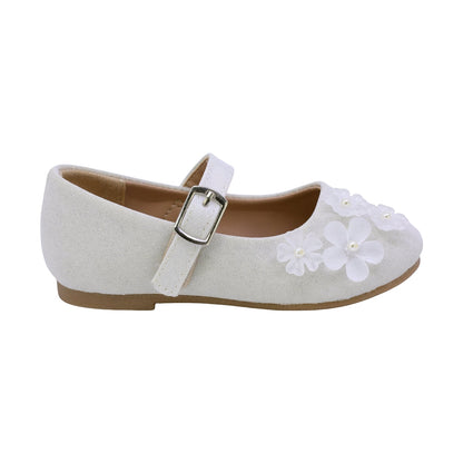 BALERINA COQUETA PARA NIÑA COLOR PERLA DE SINTÉTICO DOLLY CON HEBILLA