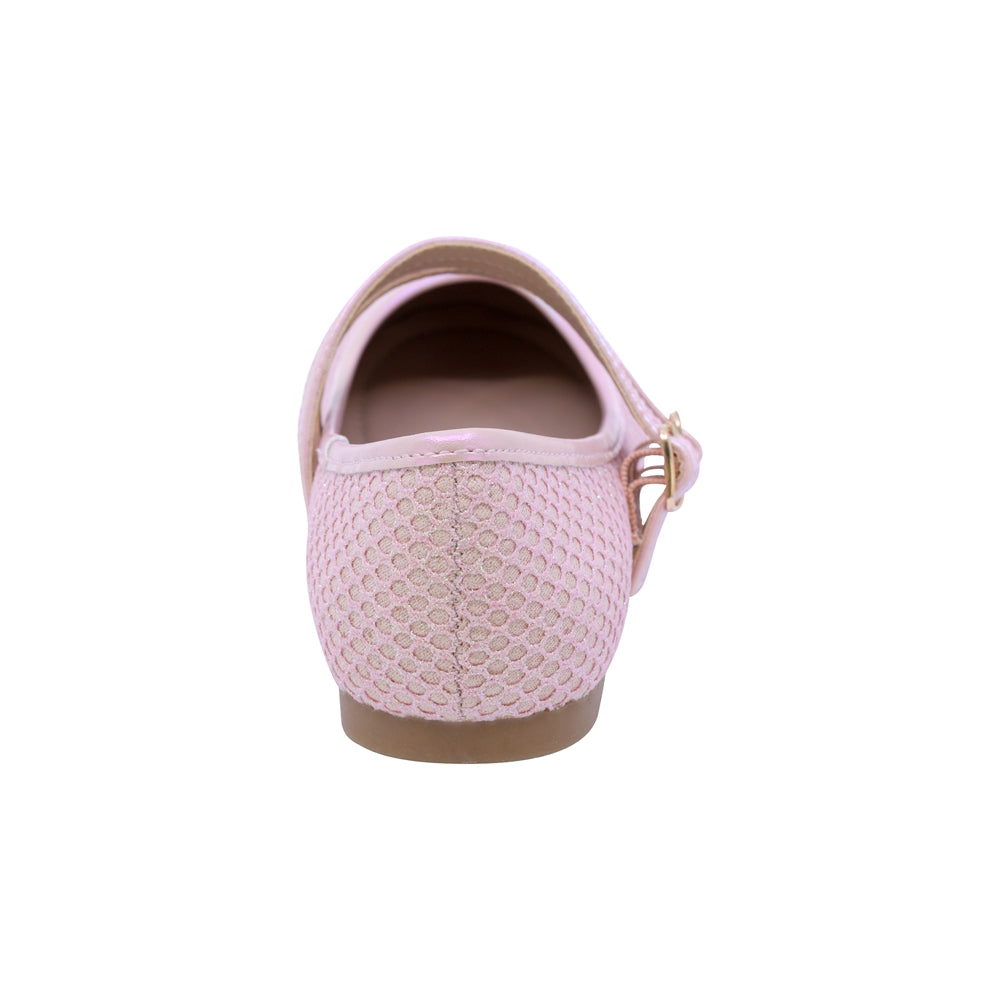 BALERINA COQUETA PARA NIÑA EN SINTÉTICO COLOR ROSA YUUKI CON TRIPLE HEBILLA