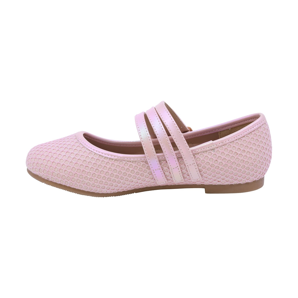 BALERINA COQUETA PARA NIÑA EN SINTÉTICO COLOR ROSA YUUKI CON TRIPLE HEBILLA