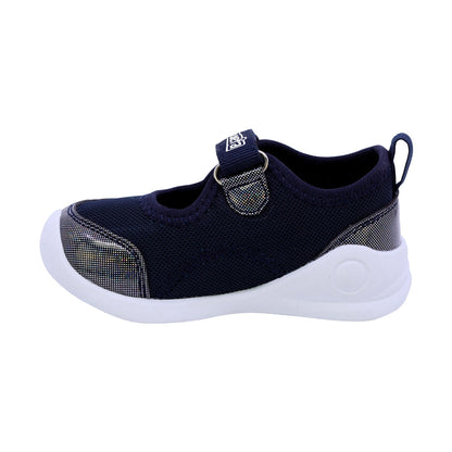 TENIS COQUETA PARA NIÑA EN SINTÉTICO COLOR AZUL MARINO LUNETA CON TIRA DE CONTACTO
