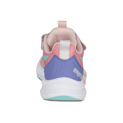 Tenis Coqueta para niña en textil rosa Rocco con tira de contacto.