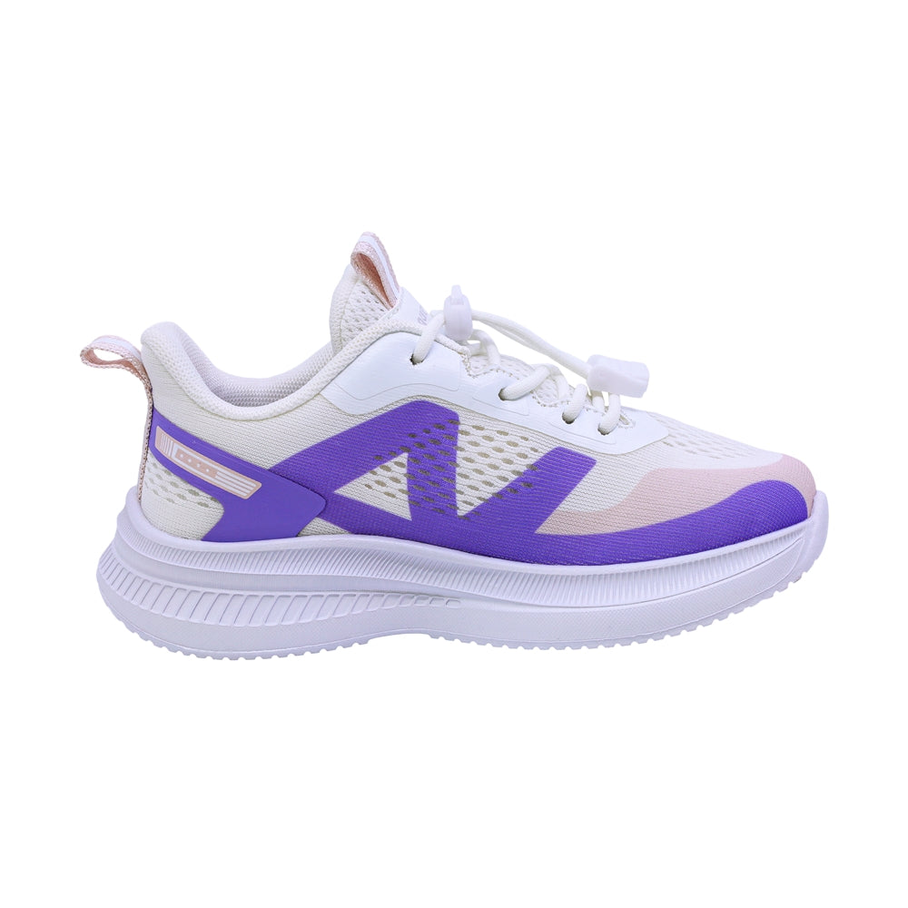 TENIS COQUETA PARA NIÑA SINTÉTICO COLOR BLANCO LILA ROCCO CON AGUJETA