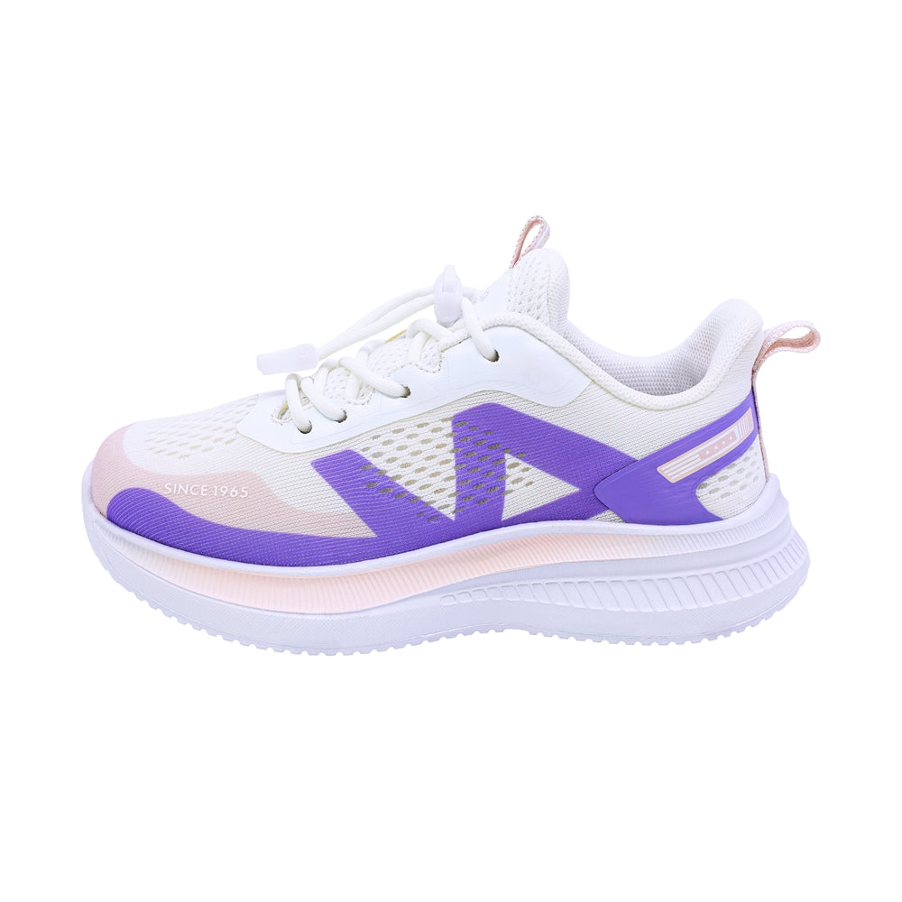 TENIS COQUETA PARA NIÑA SINTÉTICO COLOR BLANCO LILA ROCCO CON AGUJETA