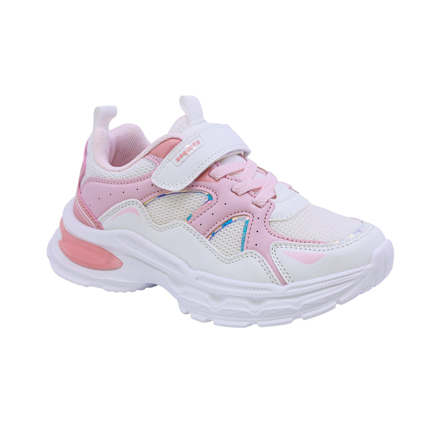 TENIS COQUETA PARA NIÑA SINTÉTICO COLOR BLANCO ROSA DE CONTACTO