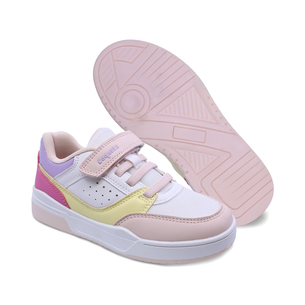 Tenis Coqueta para niña en sintético multi con tira de contacto.