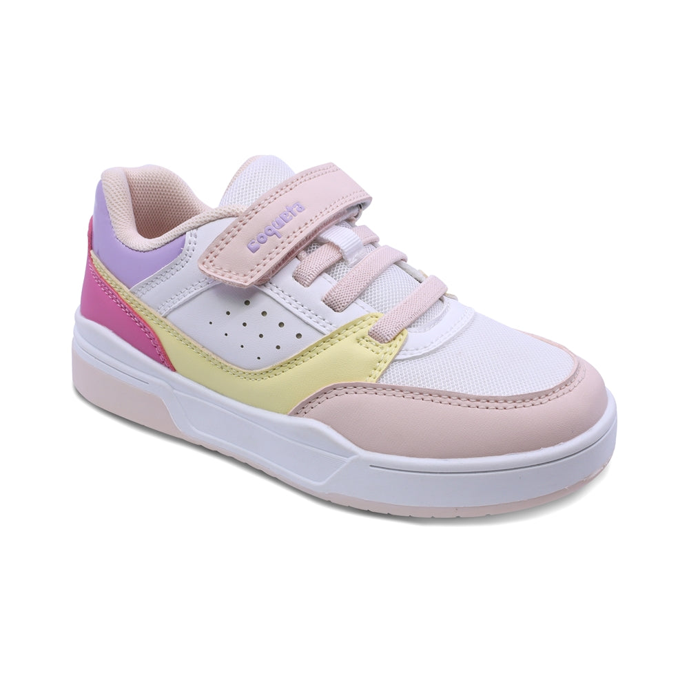 Tenis Coqueta para niña en sintético multi con tira de contacto.