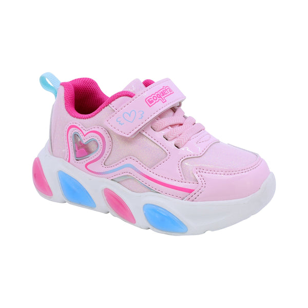 TENIS COQUETA PARA NIÑA EN SINTÉTICO COLOR ROSA BULMA CON TIRA DE CONTACTO