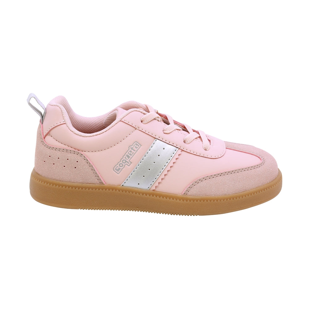 TENIS COQUETA PARA NIÑA DE SINTÉTICO COLOR ROSA TIMON CON AGUJETA