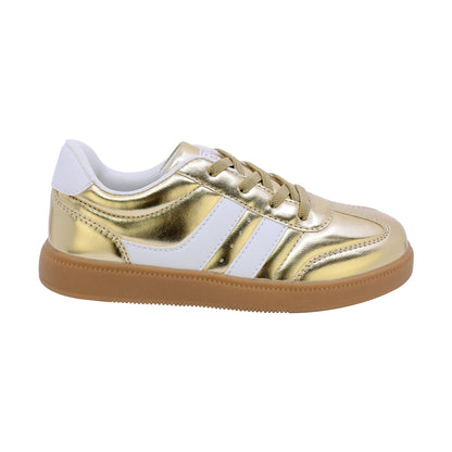 TENIS COQUETA PARA NIÑA DE SINTÉTICO COLOR ORO TIMON CON AGUJETA