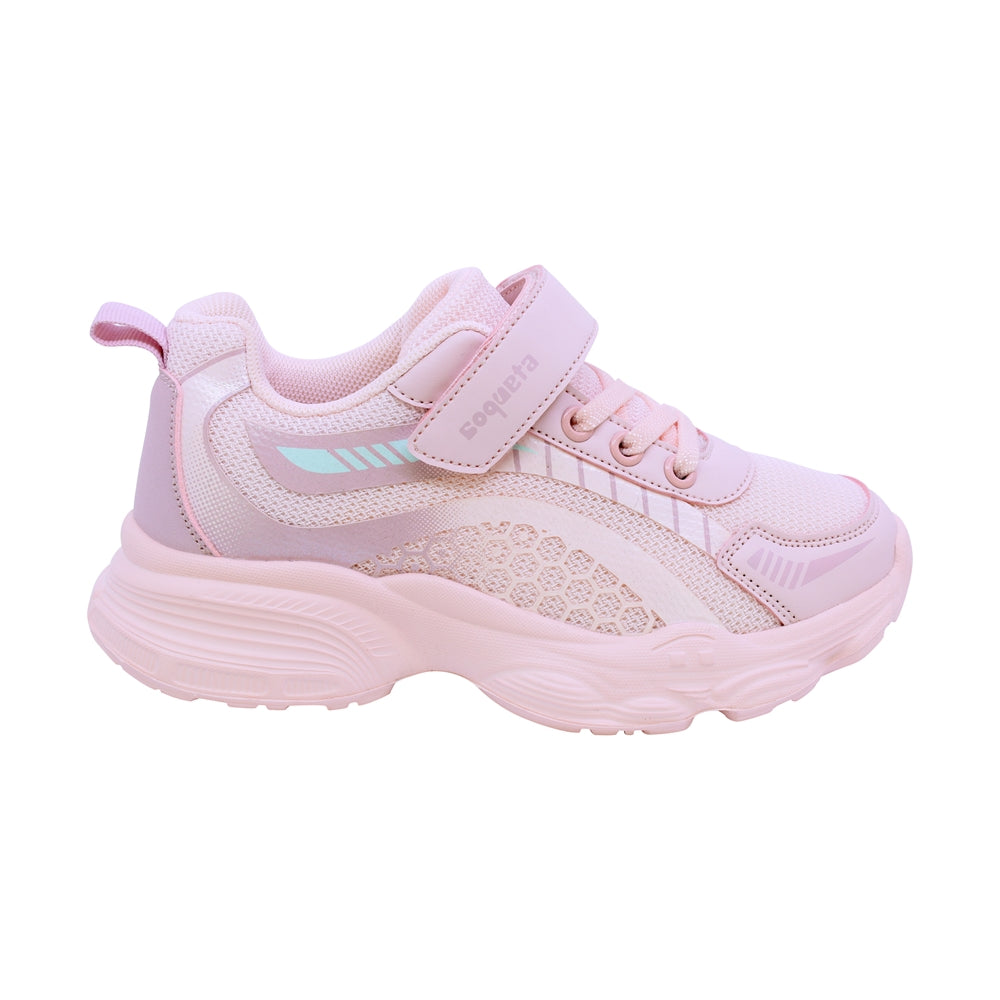 TENIS COQUETA PARA NIÑA DE SINTÉTICO COLOR ROSA ASUNA CON TIRA DE CONTACTO