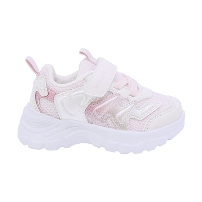 TENIS COQUETA PARA NIÑA COLOR BLANCO ROSA DE CONTACTO
