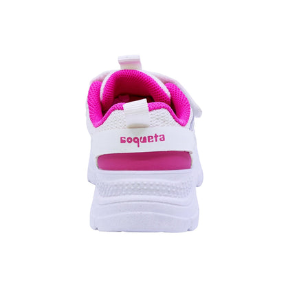 TENIS COQUETA PARA NIÑA COLOR BLANCO FIUSHA DE CONTACTO