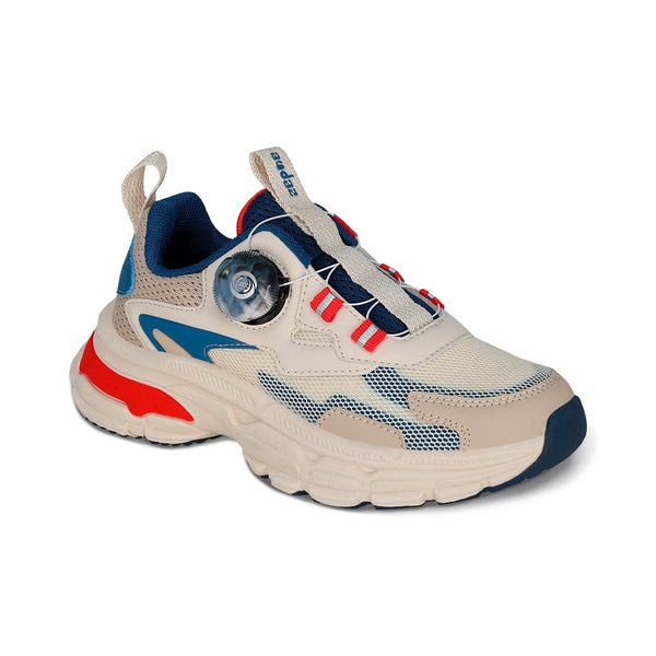 Tenis Audaz para niño en sintético azul Marley con Twist and pop.