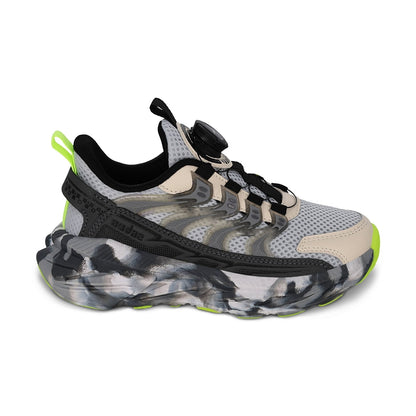 Tenis Audaz para niño en sintético gris Indiana con Twist and Pop.