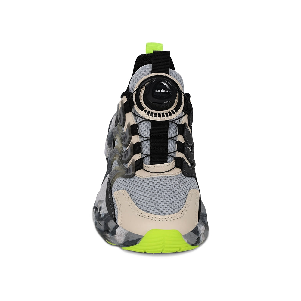 Tenis Audaz para niño en sintético gris Indiana con Twist and Pop.