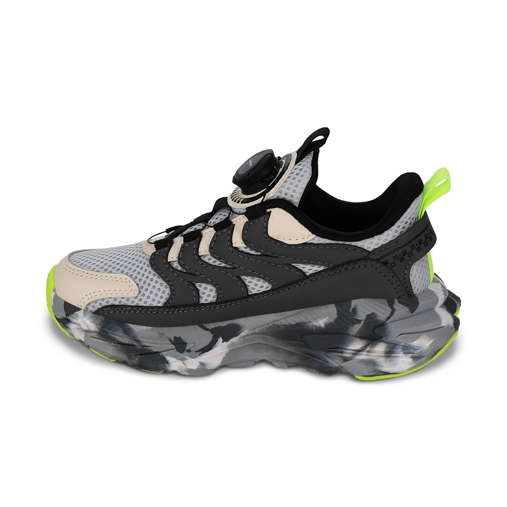 Tenis Audaz para niño en sintético gris Indiana con Twist and Pop.