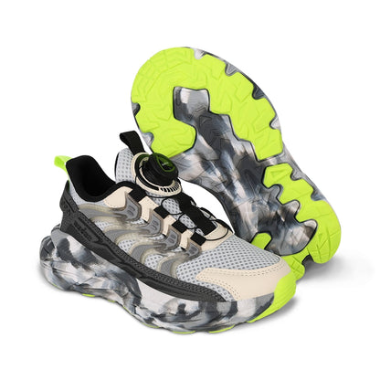 Tenis Audaz para niño en sintético gris Indiana con Twist and Pop.