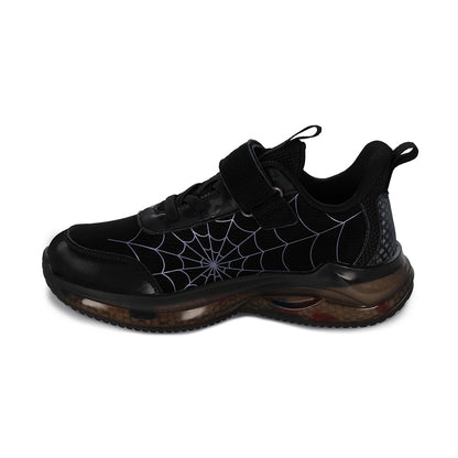 Tenis Audaz para niño en textil negro Rex con tira de contacto.