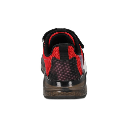 Tenis Audaz para niño en textil rojo Rex con tira de contacto.
