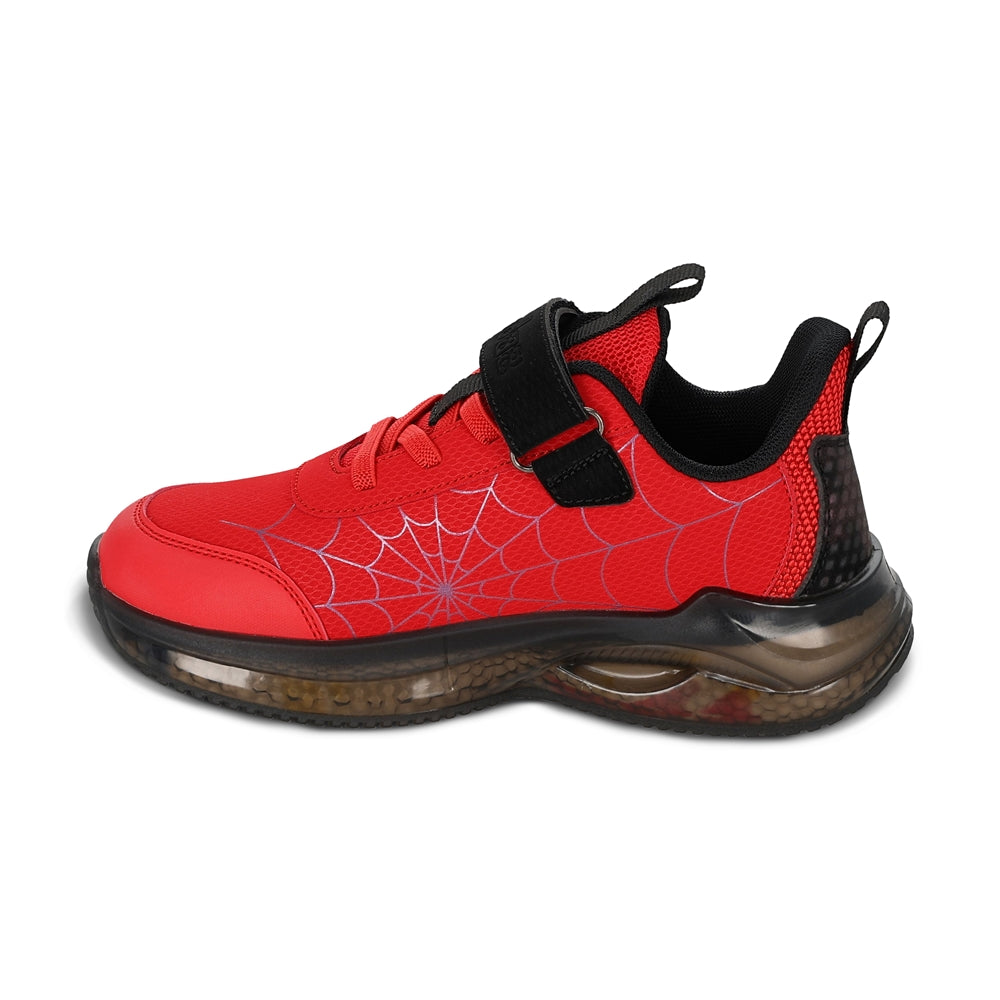 Tenis Audaz para niño en textil rojo Rex con tira de contacto.
