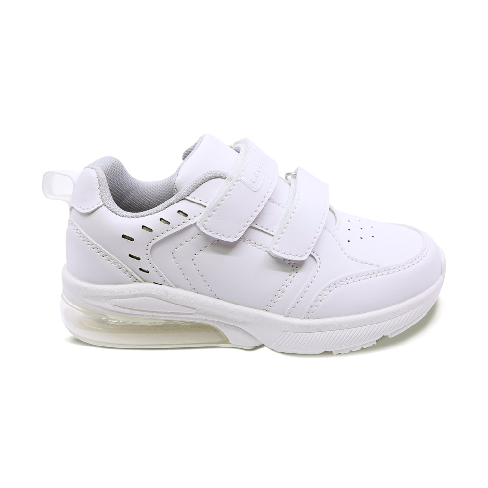 Tenis escolar Audaz para niño sintético blanco Maserati con doble tira de contacto