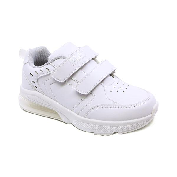 Tenis escolar Audaz para niño sintético blanco Maserati con doble tira de contacto