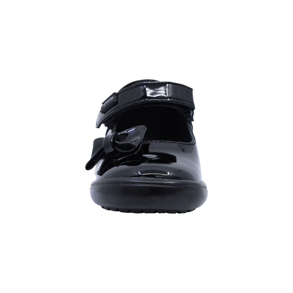 Zapato Coqueta para niña de charol negro Castor con moño