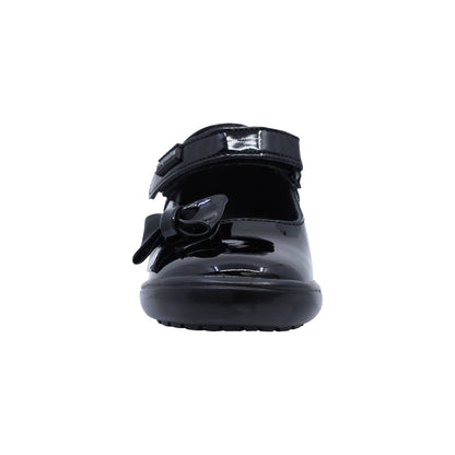 Zapato Coqueta para niña de charol negro Castor con moño