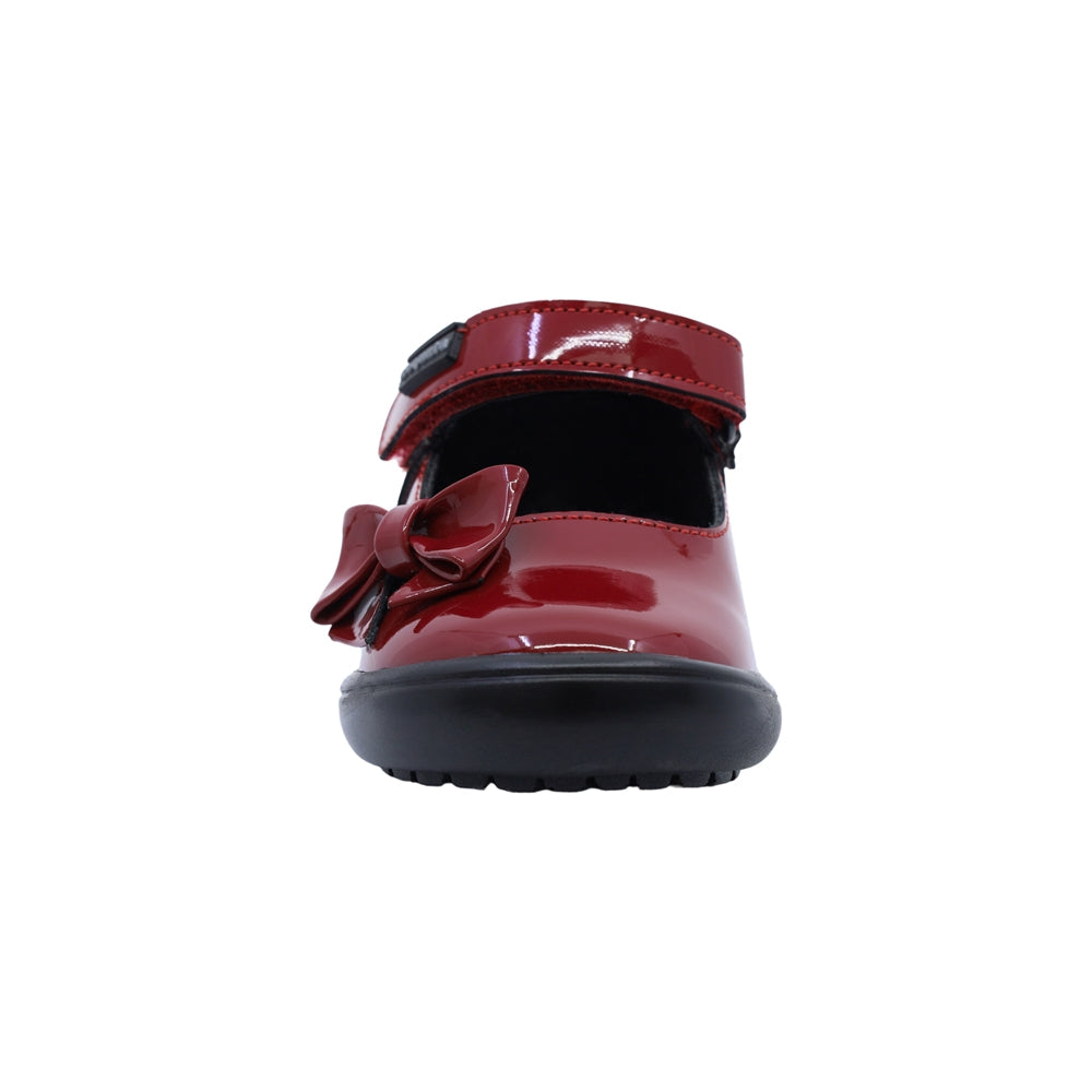Zapato Coqueta para niña de charol rojo Castor con moño