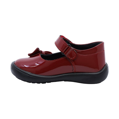 Zapato Coqueta para niña de charol rojo Castor con moño