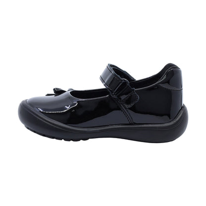 Zapato Coqueta para niña de charol negro Castor con dije