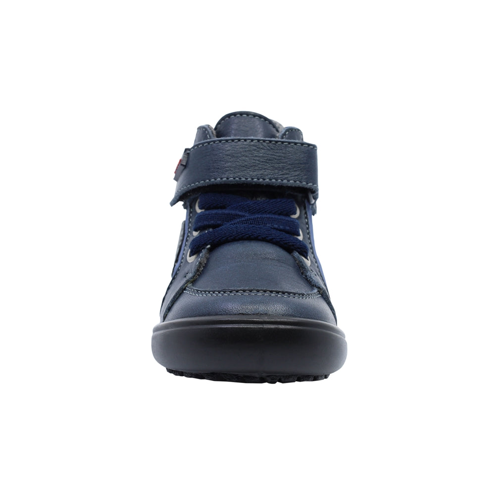 Bota Audaz para niño de piel azul Castor con tira de contacto